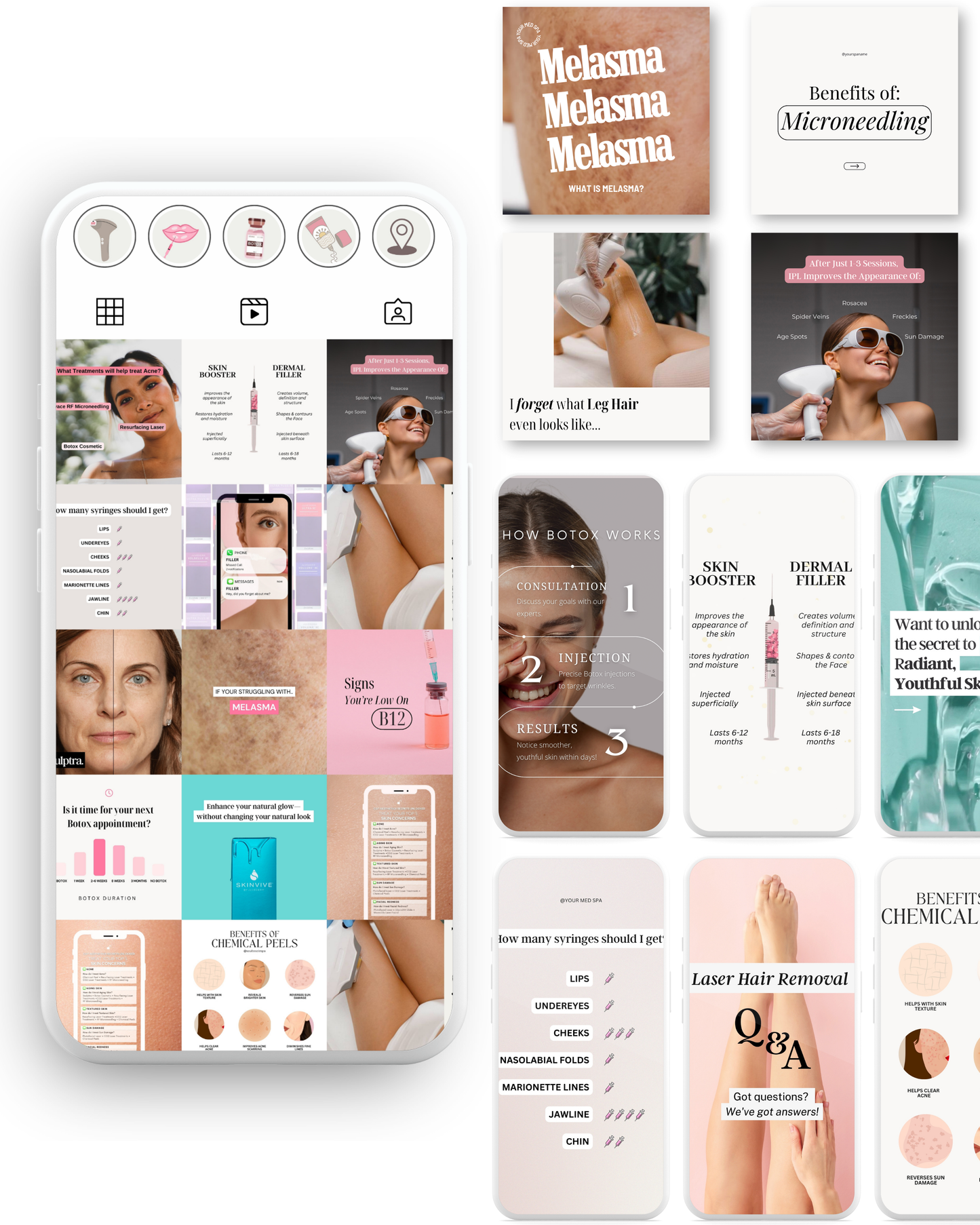Med Spa Edit Canva Instagram Bundle