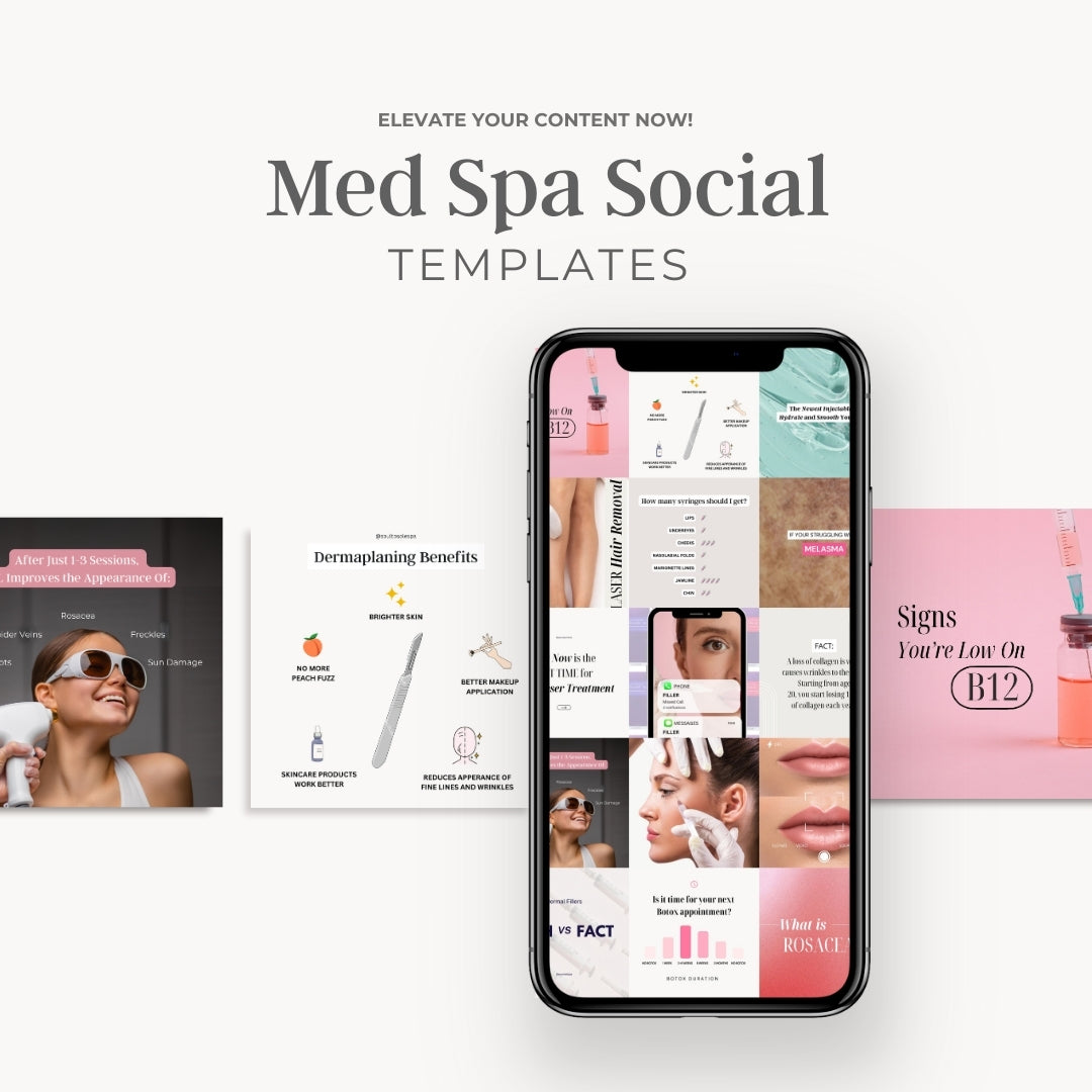 Instagram template promoting skin rejuvenation treatments like microneedling and chemical peels.