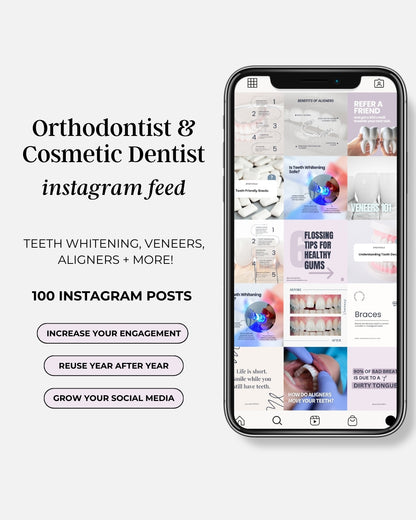 Customizable patient testimonial templates for cosmetic dental practices, included in the Cosmetic Dental Social Media Kit. Helps dentists share positive reviews, build credibility, and engage their audience on social media.