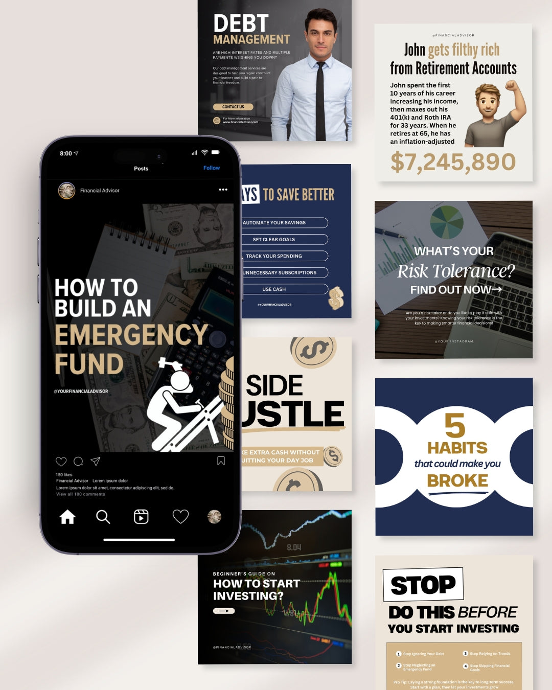 Ultimate Financial Advisor Social Media Canva Templates
