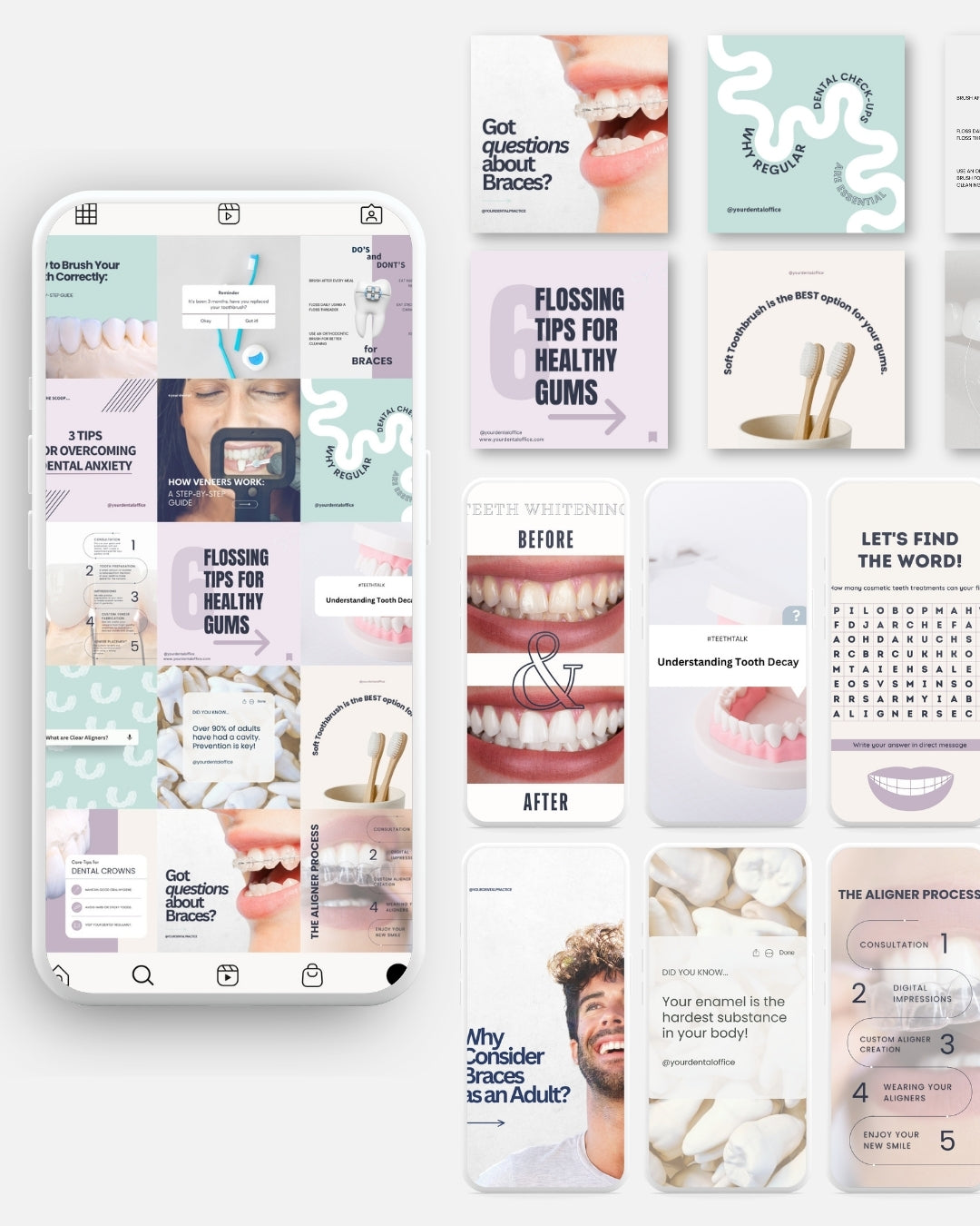 Ultimate Bright Orthodontist Social Media Templates | Canva Kit for Orthodontists