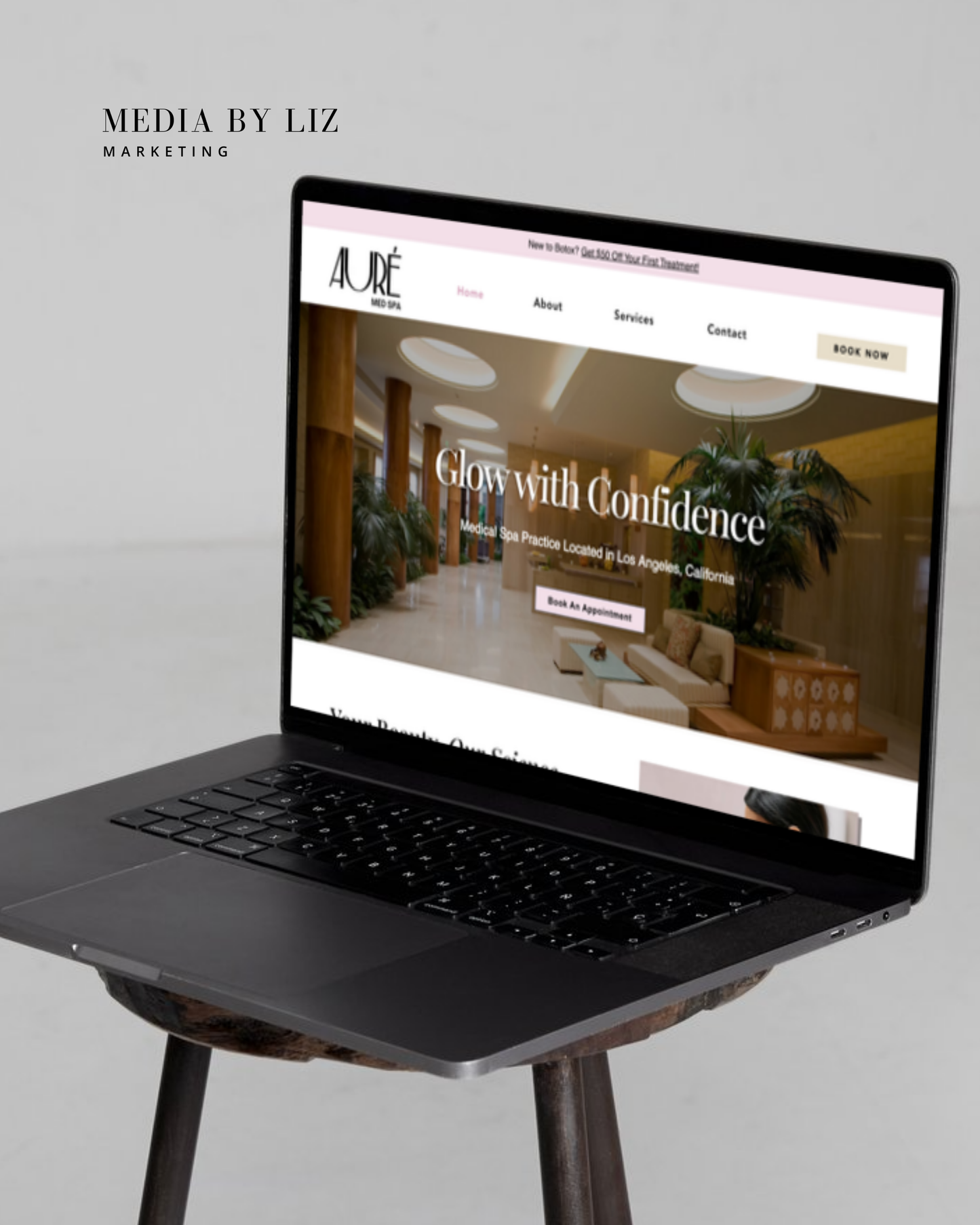 Fully designed med spa homepage layout for Wix users