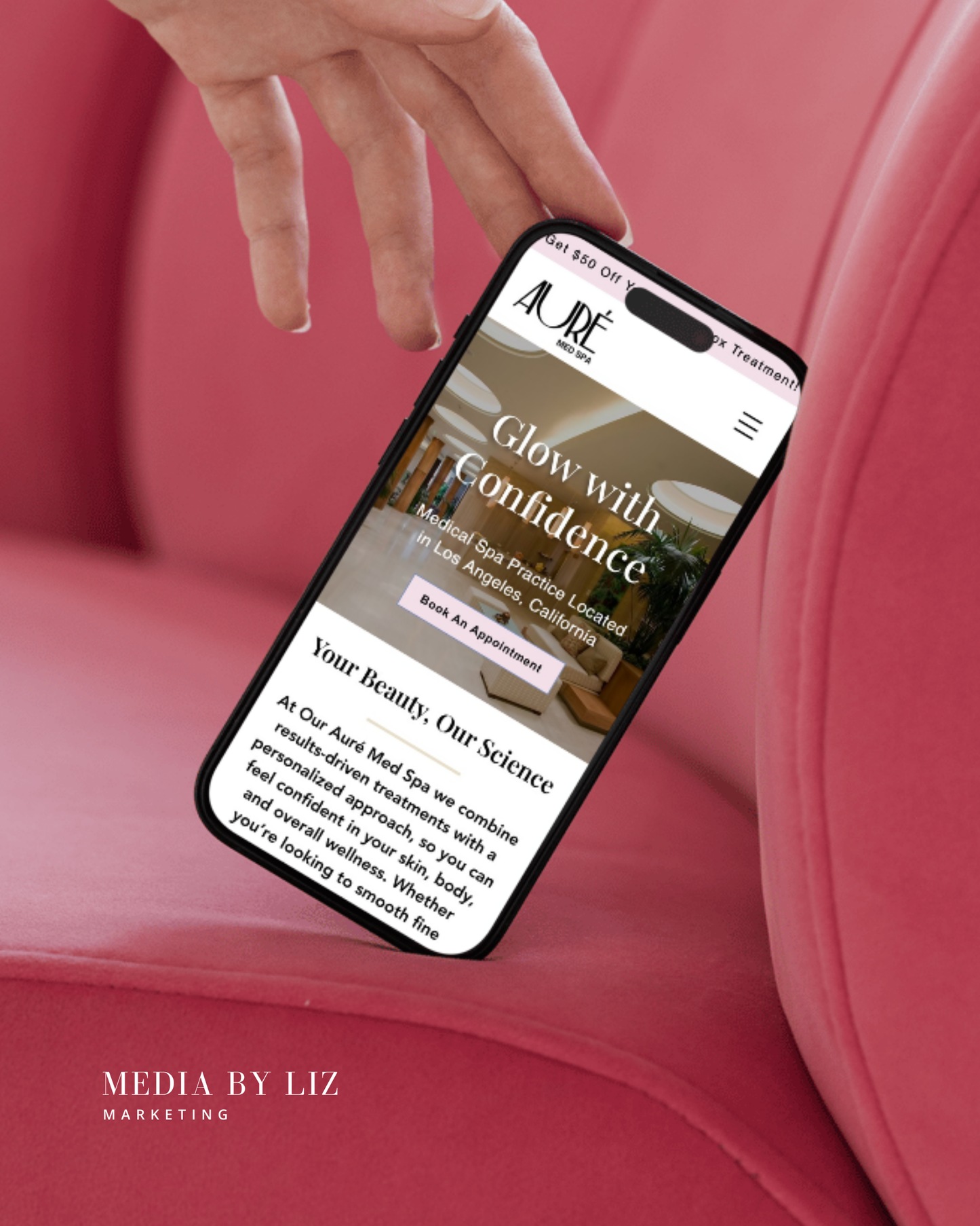 Mobile-friendly Wix template for med spas and estheticians