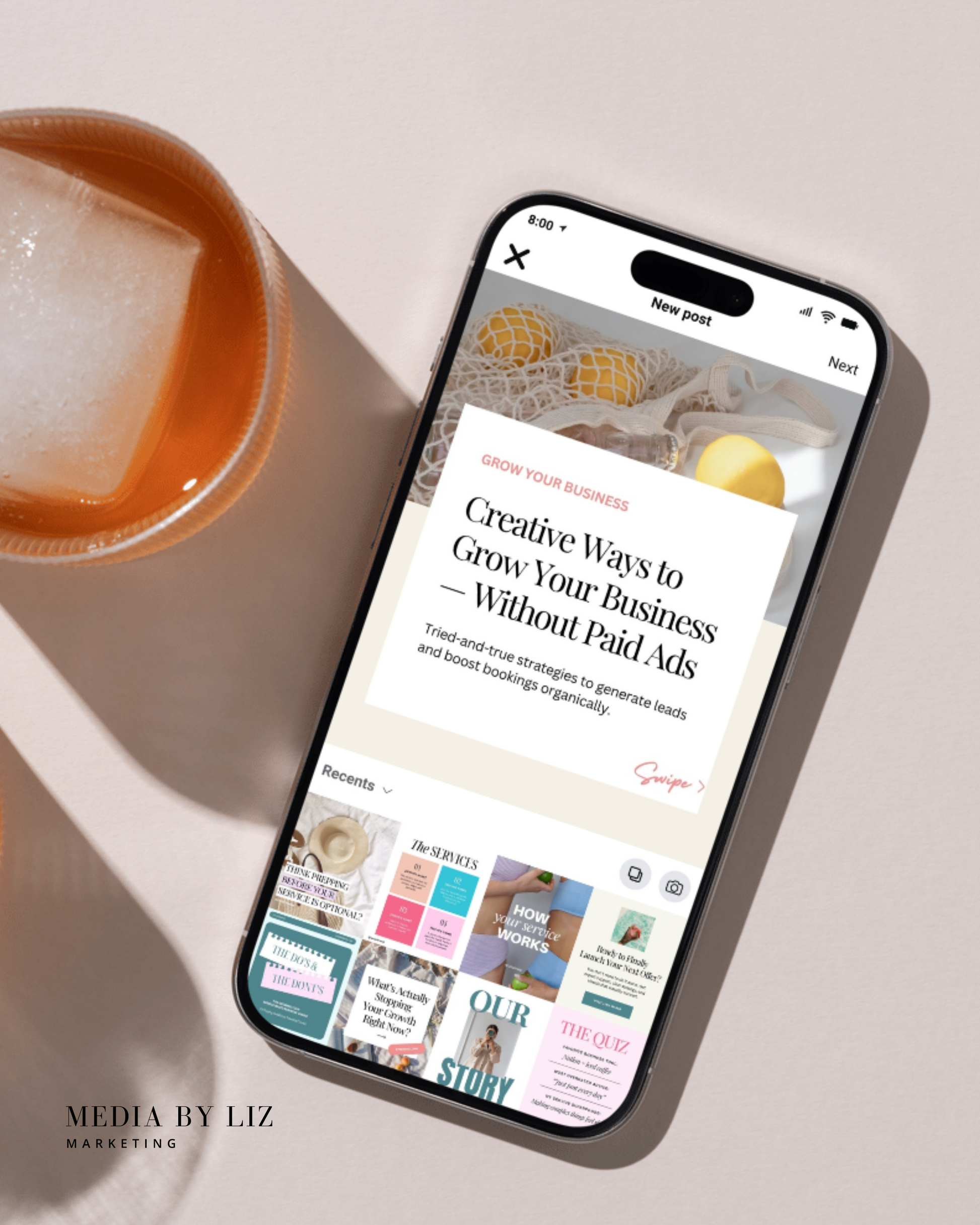 Mobile preview of Canva Instagram content templates for service-based businesses — designed to help you grow your brand without paid ads.