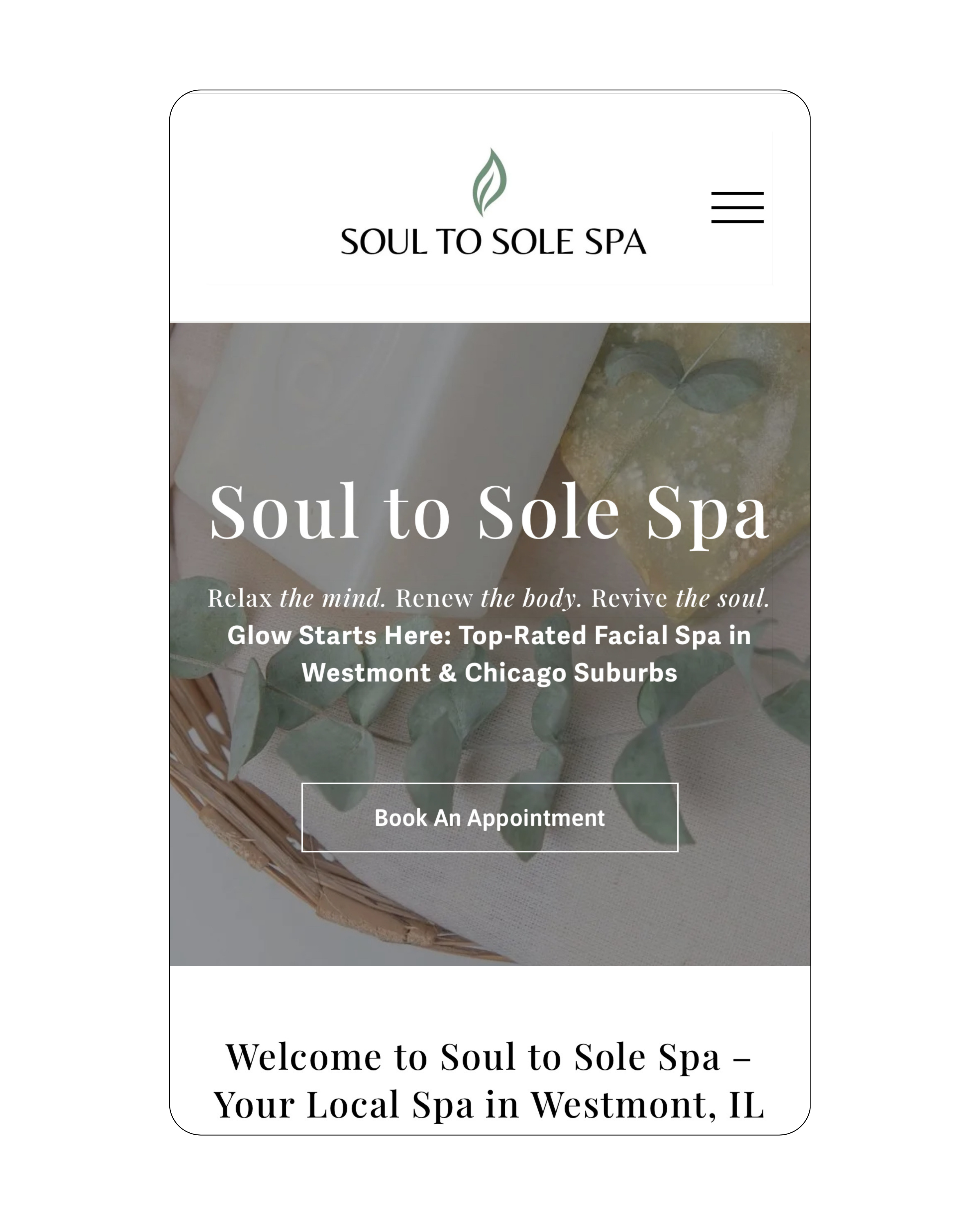 Mobile-responsive spa website design highlighting user-friendly appointment scheduling