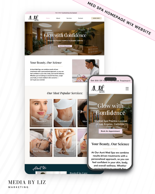 Editable Wix website template for beauty brands – fonts, colors, layout