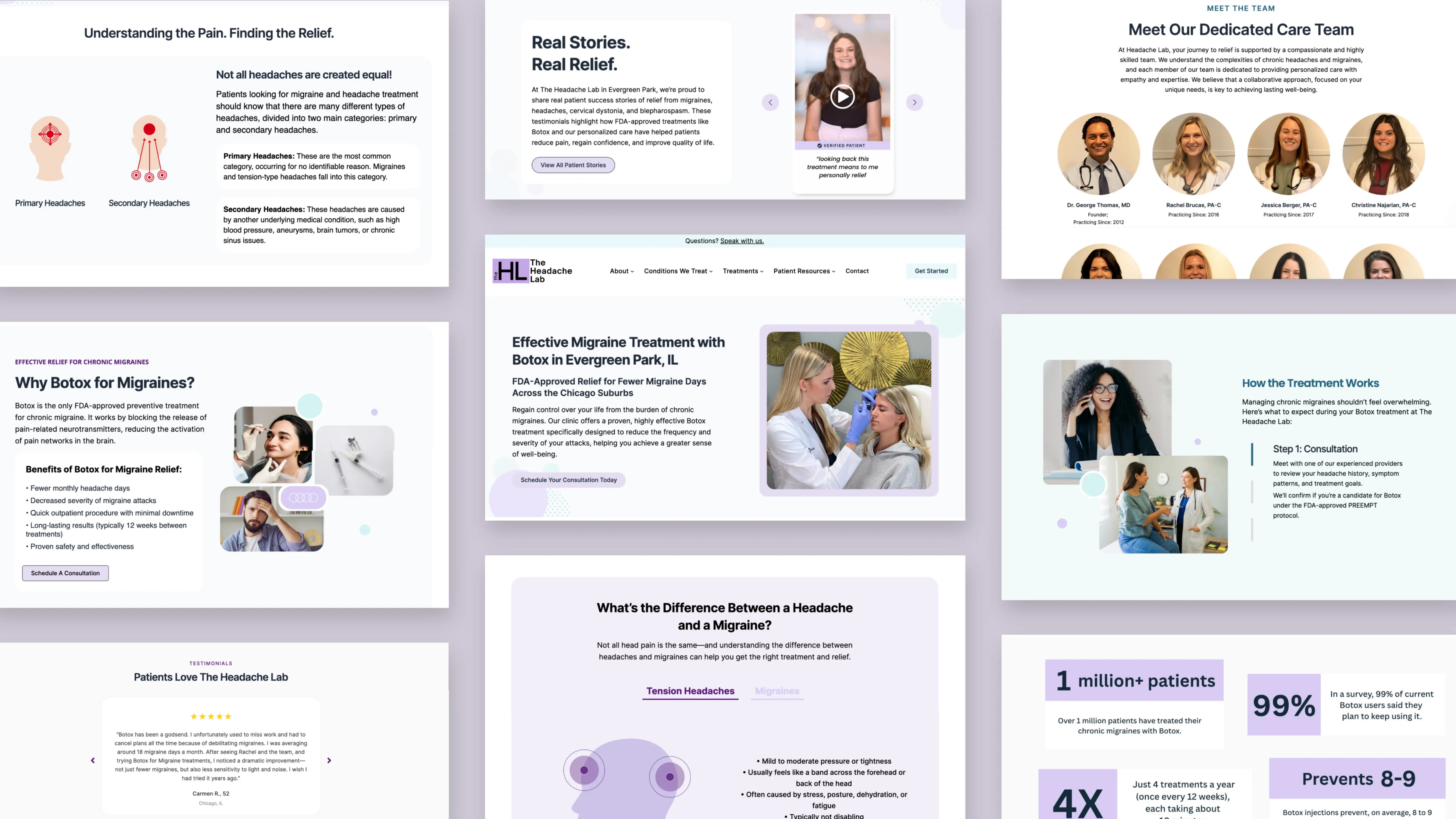 WordPress website design for The Headache Lab in Evergreen Park optimized for SEO and mobile users