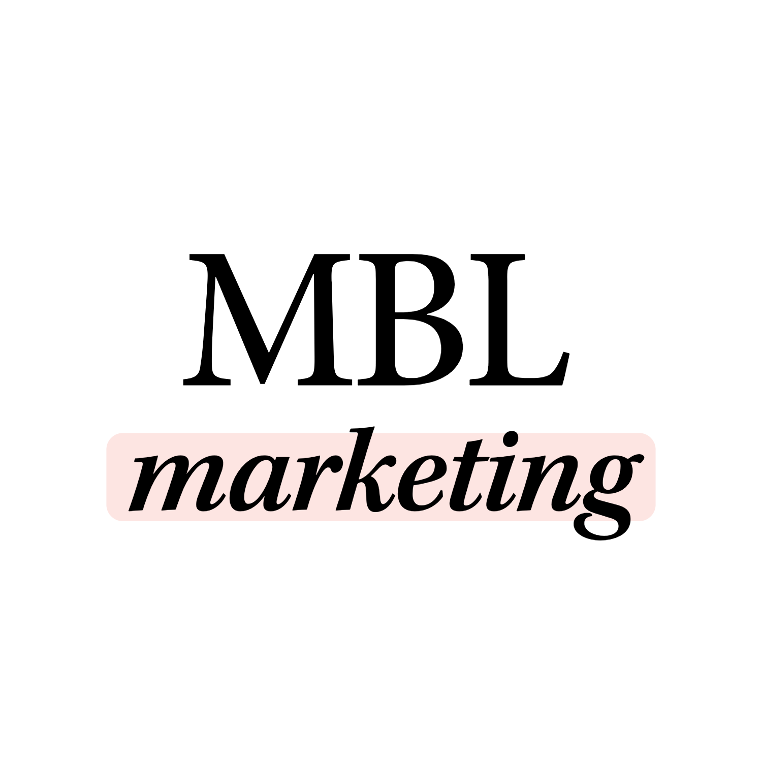 MBL Marketing primary logo – Media by Liz full wordmark in neutral modern branding design