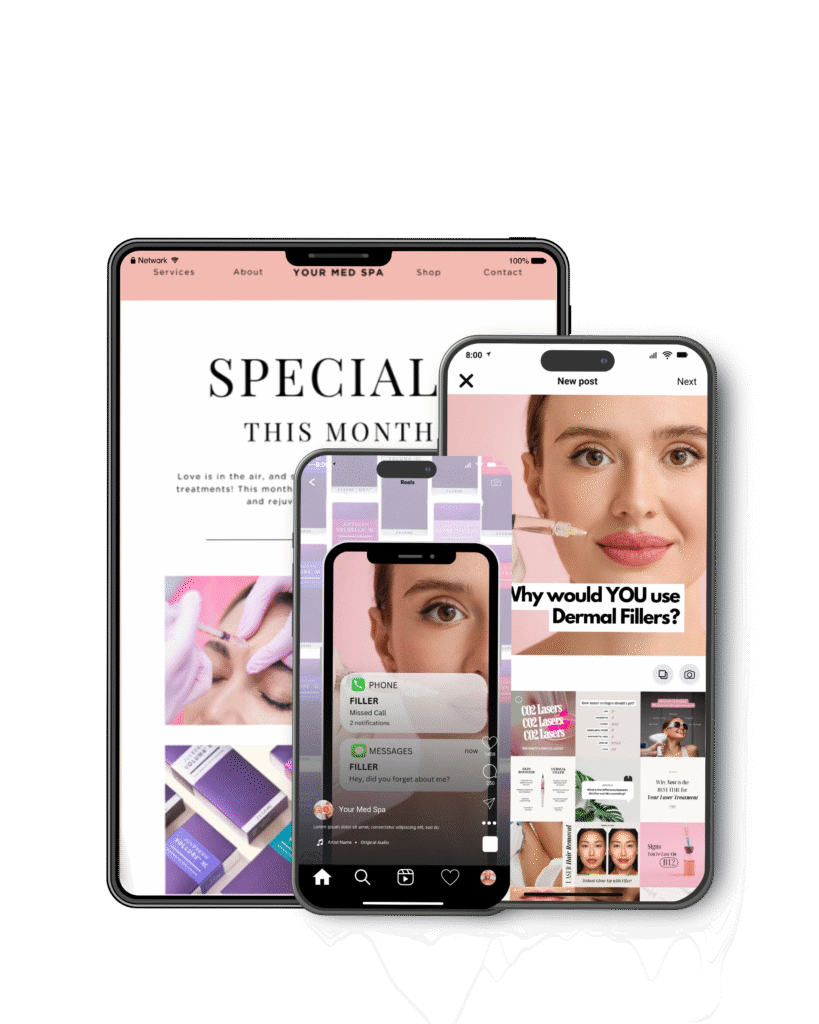 Editable Canva templates for med spa social media marketing by MBL Marketing