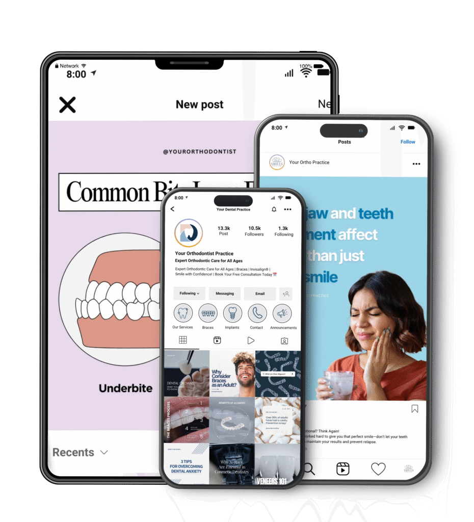 neutral ortho instagram templates for orthodontists (canva bundle)